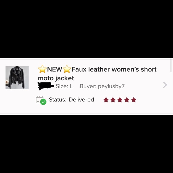 (Last 1) Faux leather women’s short moto jacket - Picture 3 of 9